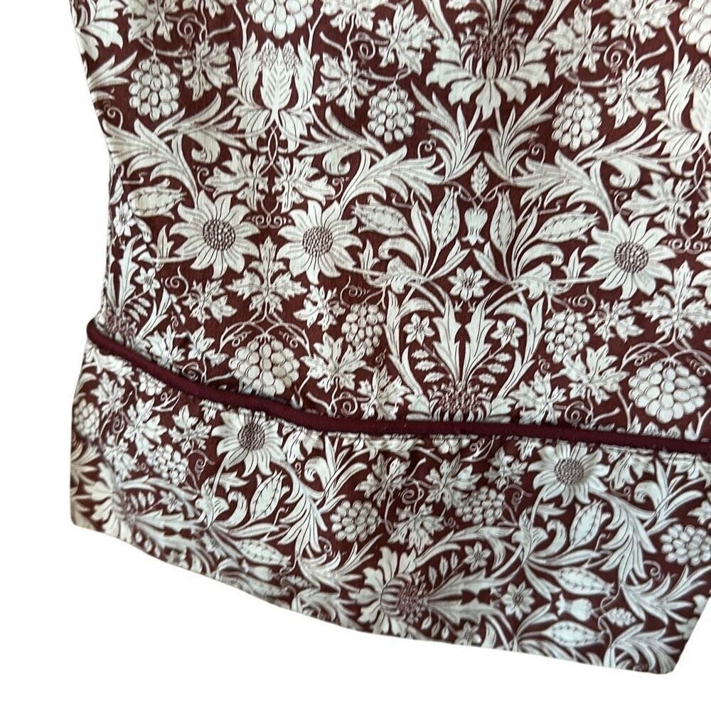 Printed Long Sleeve Pajama Set - Burgundy Floral - Picture 9 of 14